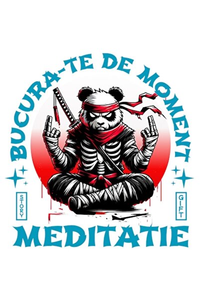 OEM Autocolant costum ninja urs panda cu sabie, stil asiatic - vinil PVC „Enj...