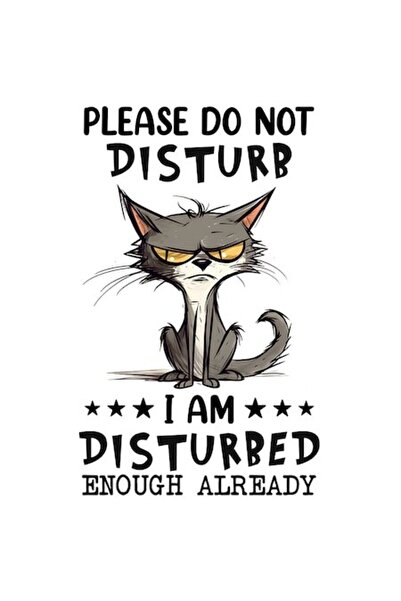OEM Autocolant - Pisică iritată/furioasă „Vă rog să nu deranjați. Sunt deja d...