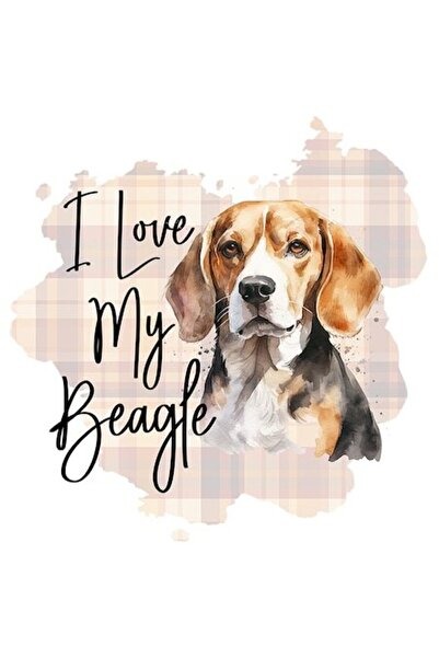 OEM Îmi iubesc Beagle-ul - Autocolant din vinil PVC (10 cm, bordură albă)