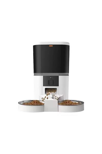 AMYMAT Pro Automatic Food Dispenser for Dogs and Cats, 6L, Double Stainless Bowl, Programmable