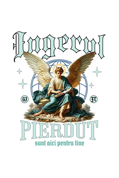 OEM Autocolant cu înger, stil ortodox, text: „Îngerul pierdut, sunt aici pent...