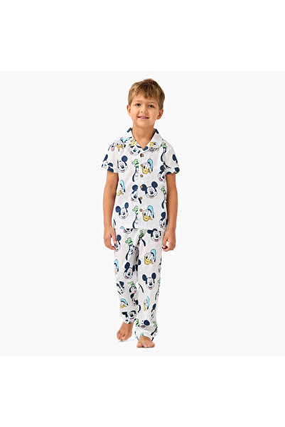 Disney Mickey and Friends Print Shirt and Pyjama Set