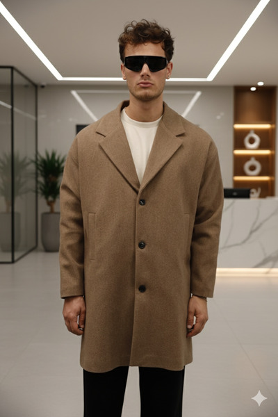 Mamlay Μακρύ παλτό με κουμπιά και κλείσιμο με κουμπιά oversized