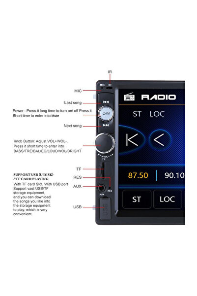 Alex Video player auto bluetooth 7020 LCD cu touchscreen