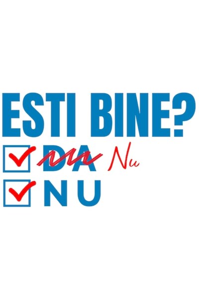 OEM Autocolant cu întrebare și răspunsuri multiple „Ești bine?” - Vinil PVC a...