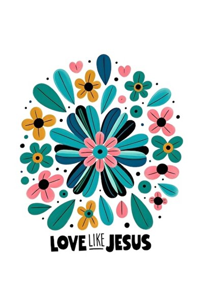 OEM Autocolant „Dragoste ca Isus” - Vinil PVC cu Margine Albă, 10 cm