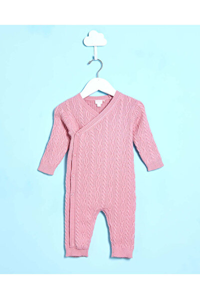REDTAG Baby Pink Button Front Rompersuit