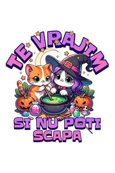 OEM Autocolant Pisici - Poțiune Magică „Te vrăjim și nu poți scăpa” Halloween...