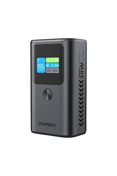 CHOETECH Baterie externă portabilă B701, 10000 mAh, 30W, ecran TFT, USB + 2x ...