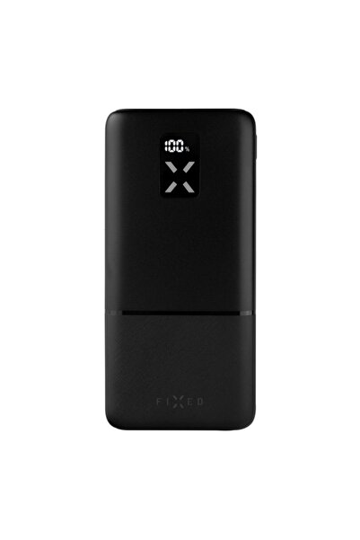 FIXED External Battery 20000mAh, 20W Fast Charging, 2x USB + 1x Type-C, LCD Display, Black