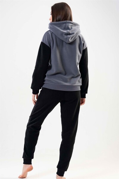 VİENETTA Women's Winter Fleece Zippered Homewear Pajama Set