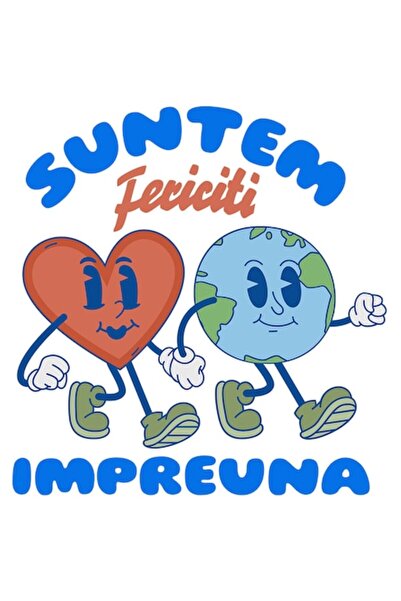 OEM Autocolant cuplu Inimă și Pământ - „Suntem fericiți împreună” PVC vinil 2...