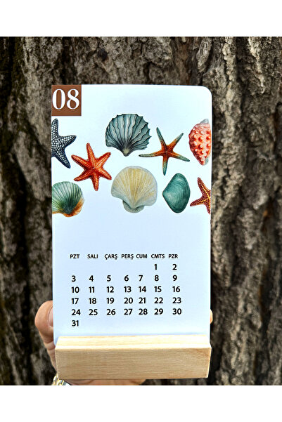 lin notebook 2026 Ahşap Ayaklı Mevsime Özel Çiçek Desenli Masa Takvimi, 2026 Özel Masaüstü Takvim Hediyelik