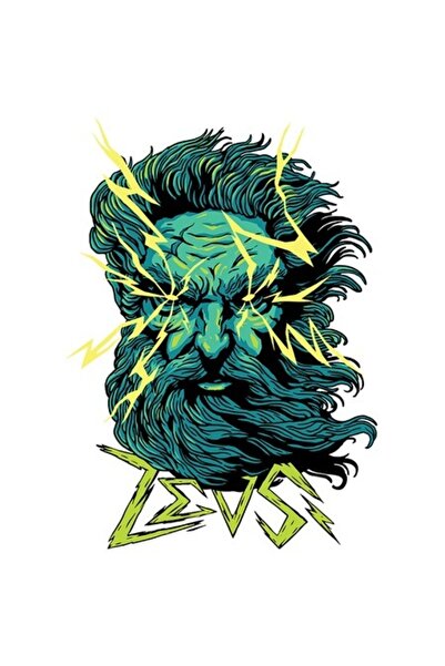 OEM Αυτοκόλλητο Angry Zeus με λευκά περιγράμματα, βινύλιο PVC 28 εκ.