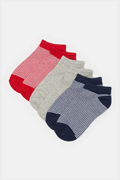 REDTAG Boys Assorted Ankle-Length Socks Set (3 Pairs)