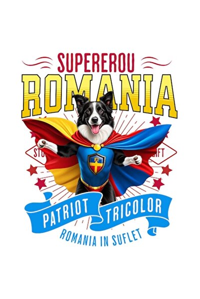 OEM Autocolant costum de căpitan Border Collie cu pelerină, desene animate, 2...