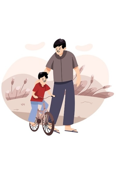 OEM Autocolant pentru bicicletă cu tematică naturală, părinte și copil, bordu...