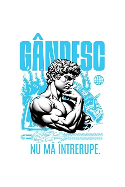 OEM Autocolant statuie greacă gânditoare cu text „Nu deranjați”, motivațional...