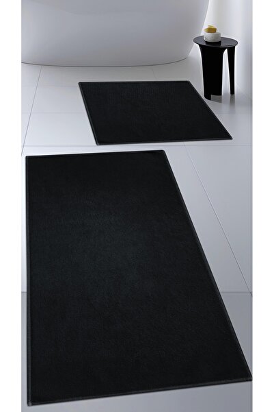 Cotton Crafty Pamuk Dokuma Su Emici Banyo Paspas Seti, Banyo Halısı DÜZ DESEN...