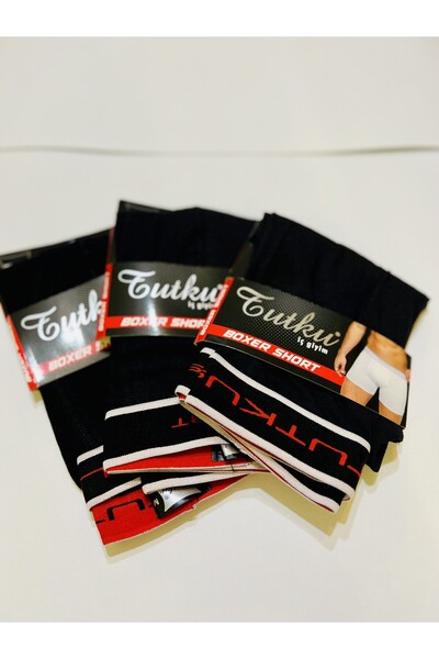 Tutku Erkek Elastan Boxer Siyah 3`lü