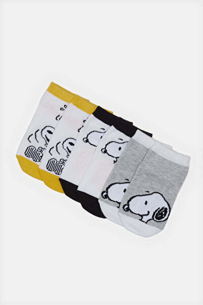 REDTAG Infant Boys Assorted Snoopy Ankle-Length Socks Set (3 Pairs)