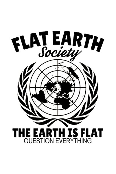 OEM Autocolant Flat Earth Society - „Pământul este plat” din PVC, vinil, 10 c...