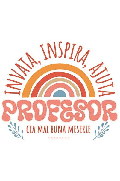 OEM Autocolant curcubeu colorat - Educație și profesii, „Învață, inspiră, aju...