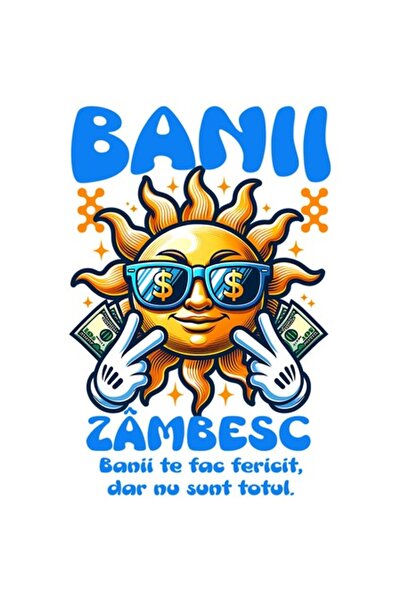 OEM Autocolant Soare Zâmbitor cu Ochelari de Sole și Bancnote, Vinil PVC, 23 cm