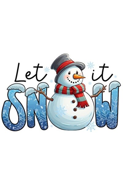 OEM Autocolant om de zăpadă „Let it snow” din PVC, vinil, 15 cm