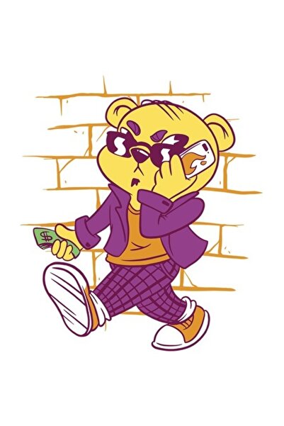 OEM Sticker Personalizata Urs Bogat, Dolari, Costum, Ochelari, Telefon, cu Ma...