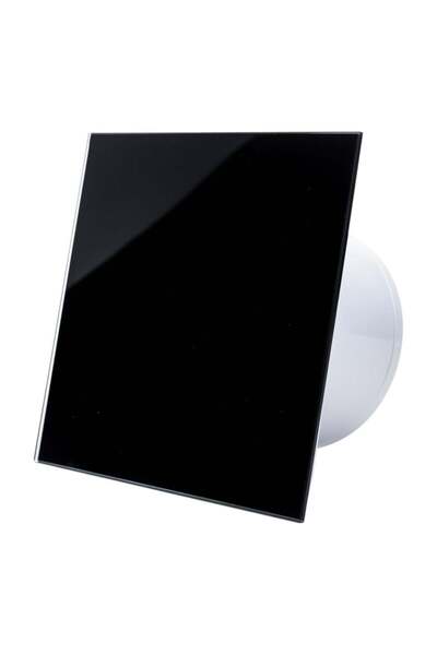 ECOVENT Ventilator DECORA SMART, Ø125, Senzor Umiditate, Timer,Sticlă,Clapetă antiretur,140 m3/h,Negru Mat