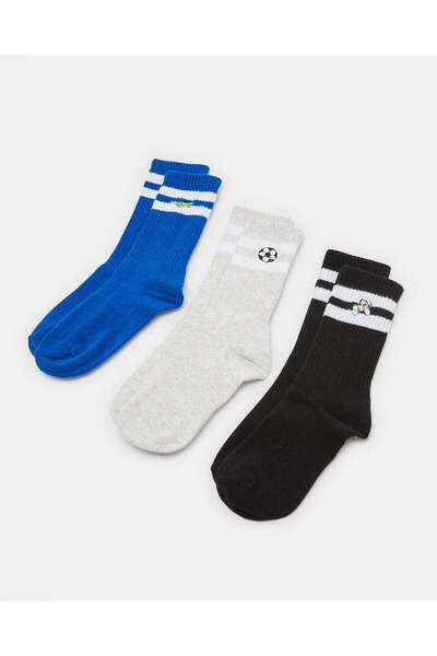 REDTAG Senior Boys Assorted Crew Length Socks (3 Pairs)