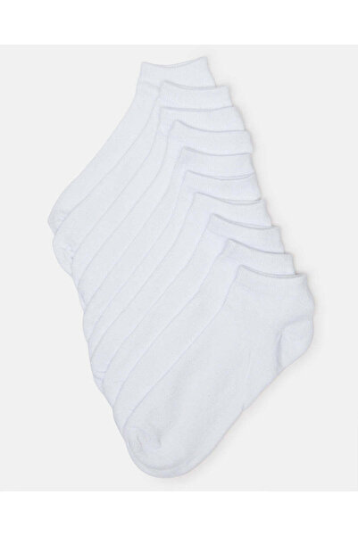 REDTAG Men White Ankle Socks Pack (10 Pairs)