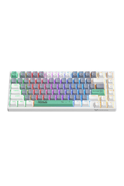 Onikuma Tastatură mecanică de gaming G52, cu fir, USB, 82 de taste, albă