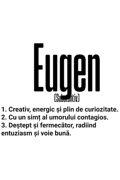 OEM Autocolant cu numele „Eugen” - motivațional, creativ, energic, vinil PVC,...