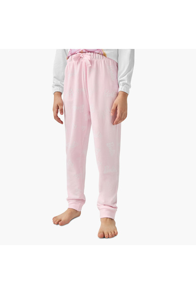 mattel Graphic Print Long Sleeves T-shirt and Solid Pyjama Set