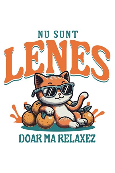 OEM Autocolant cu pisică portocalie purtând ochelari de soare - „Nu sunt lene...