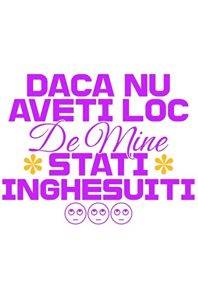 OEM Autocolant cu mesaj românesc, flori colorate și zâmbet, bordură albă, vin...