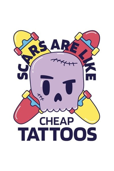 OEM Autocolant „Cicatricile sunt ca niște tatuaje ieftine” – vinil PVC, multi...