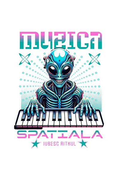 OEM Autocolant - Extraterestru fericit în costum spațial (DJ), vinil PVC, 10 cm