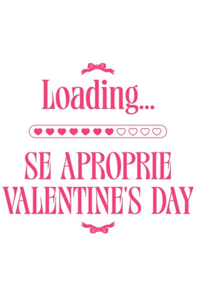 OEM Αυτοκόλλητο ροζ φιόγκο – "Loading..." Μπάρα φόρτωσης, Ημέρα του Αγίου Βαλ...