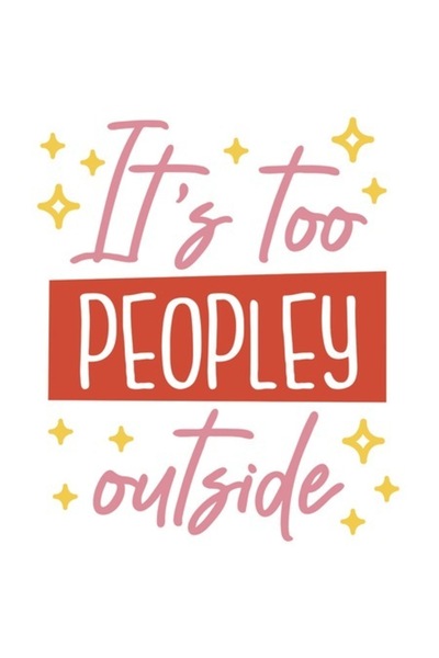 OEM Autocolant introvertit personalizat - „E prea multă lume afară”, bordură ...