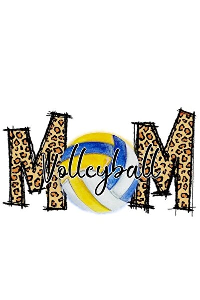 OEM Autocolant Mamă Volei – Ilustrație Mamă Volei, Bordură Albă, Vinil PVC 23 cm