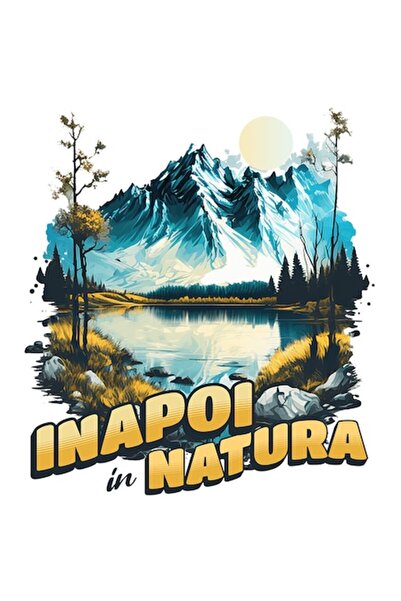 OEM Autocolant High Mountain cu Lacul Lunii Pline, vinil PVC, borduri albe, 2...