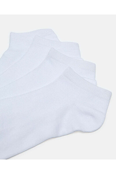 REDTAG Men White Ankle Length Socks Set (4 Pairs)