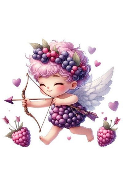 OEM Autocolant Cupidon Baby - Ilustrație, Bordură Albă, Vinil PVC, 10 cm