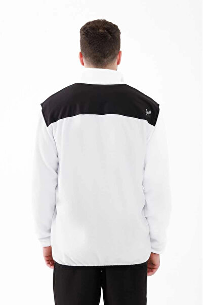 2AS Cliff Erkek Parçalı İnce Polar Sweatshirt Beyaz