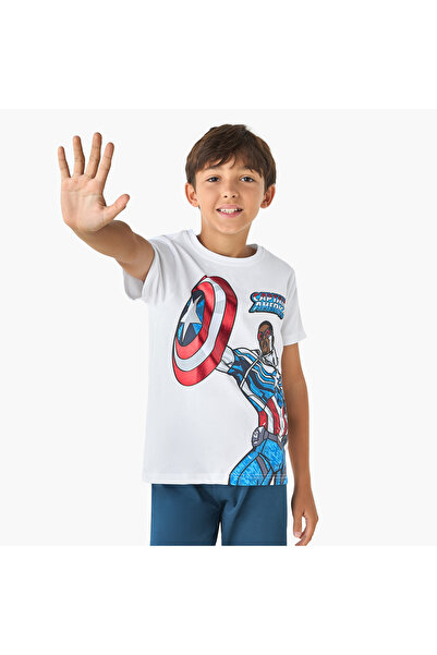 Marvel Captain America Print T-shirt and Pyjama Set