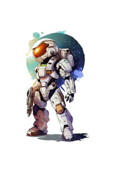 OEM Autocolant robot (stil Transformers), multicolor cu bordură albă, vinil P...