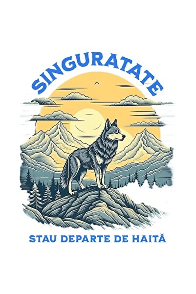 OEM Autocolant adeziv - Lup pe munte („singurătate, departe de haită”), bordu...